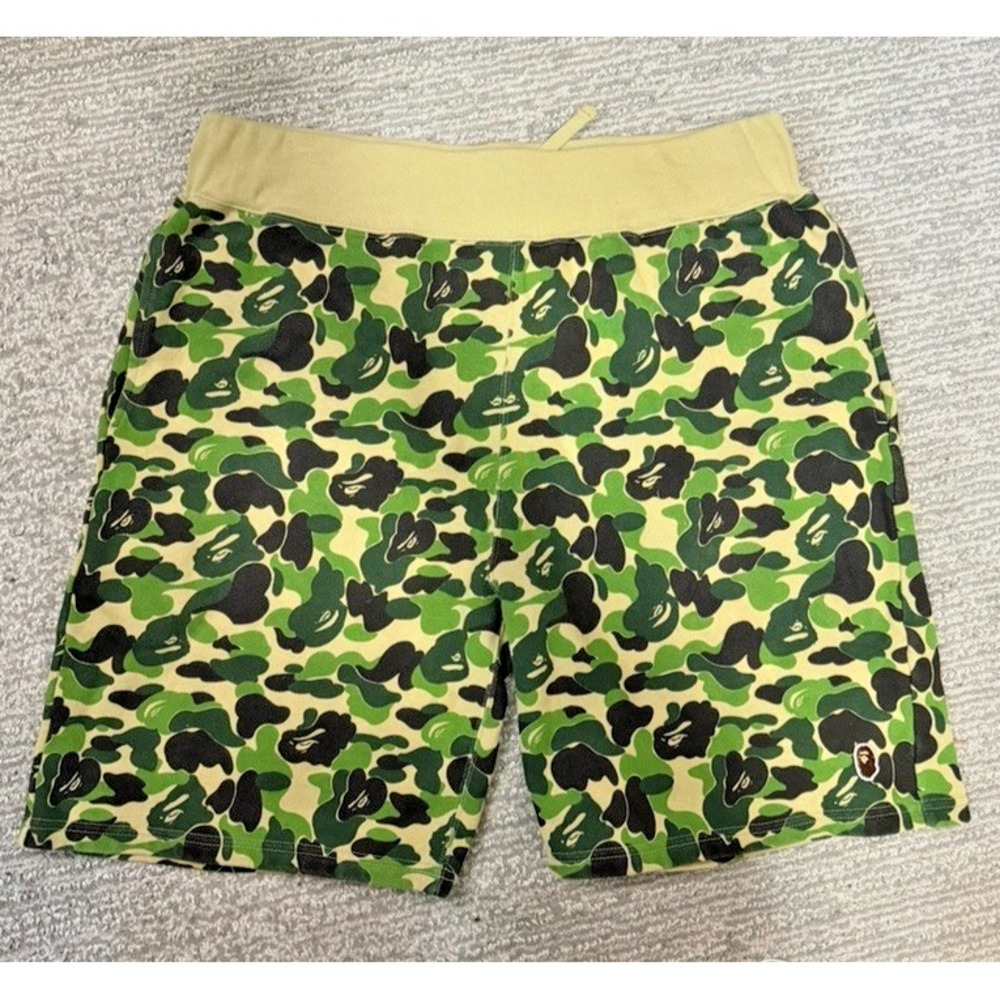Authentic BAPE A Bathing Ape ABC Camo Sweat Shorts Green Men's XL